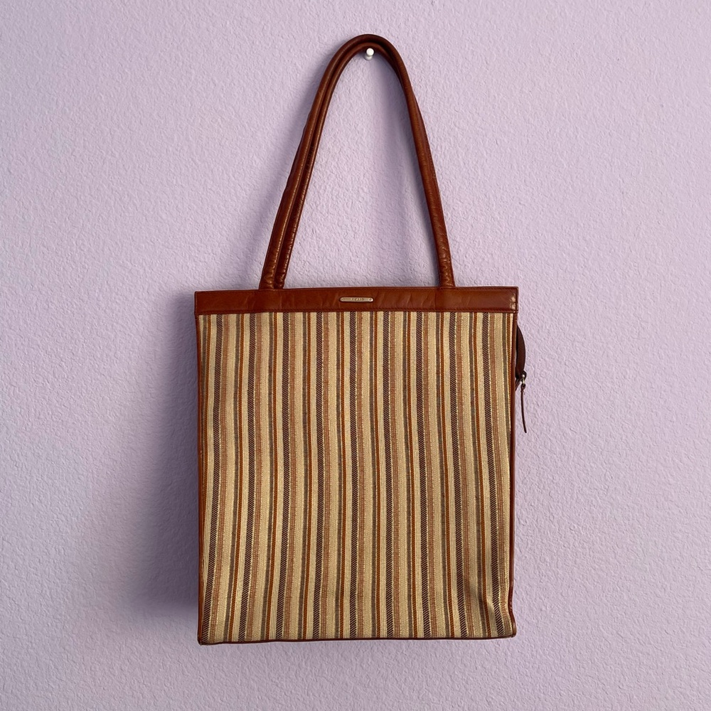 PICARD leather striped tote